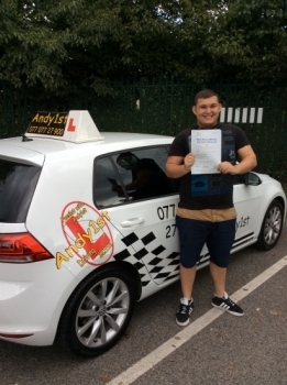 Well done to dominic on passing his driving test centre<br />
wishing you all the best