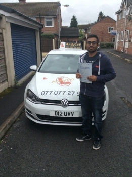 Congratulations to Parimal on passing your driving test wish you all the best safe driving