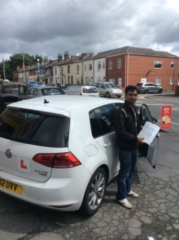 Well done to sunil on passing his driving test at bolton test centre - all the best
