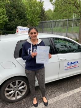 Very well done to Priya on passing her driving test at bolton test centre