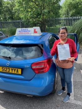 Here is Arathy who passed her Automatic driving test with me first time with only 1 minor